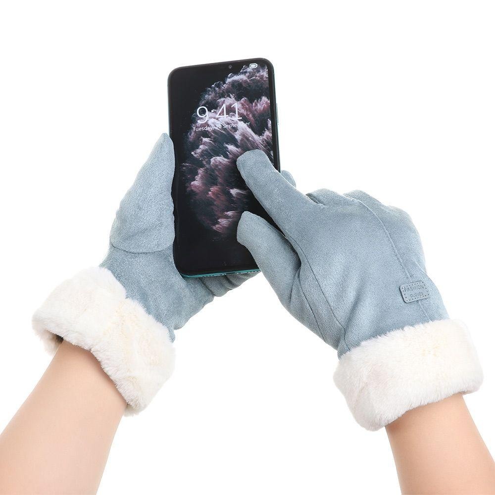 Premium Essential OKDSHOP Women Gloves New Fashion Outdoor Sport Autumn Winter Furry Warm Mitts Have - Image 2