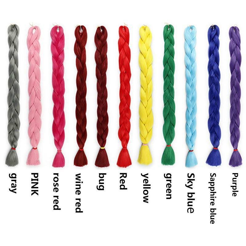 Quality Durable Synthetic Braiding Hair Extensions 82inch 165g/Pack Long Jumbo Braids Crochet Bulk Purple Pink Gray P... - Image 2