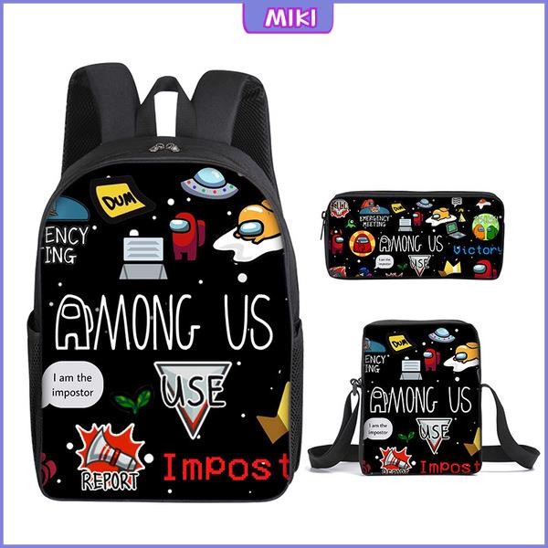 Daily Trendy bag anime beg sekolah budak lelaki goodies birthday kids Space Wolf Kill Among US Bags Three-piece Game ... - Image 4