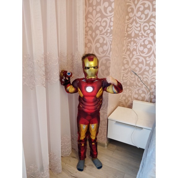 Multi Durable Boys Iron Man Cosplay Superhero Muscle Jumpsuit Kids Ironman Costumes Mask Children Clothes 3D Reliable... - Image 4