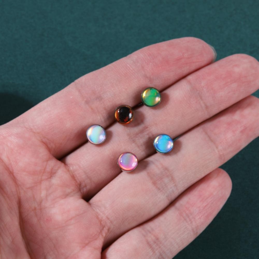 Quality Must 1 PC 14G Colorful Scale Tongue Piercing Stainless Steel Skull Ring Round Industrial Barbell Rings Body D... - Image 5