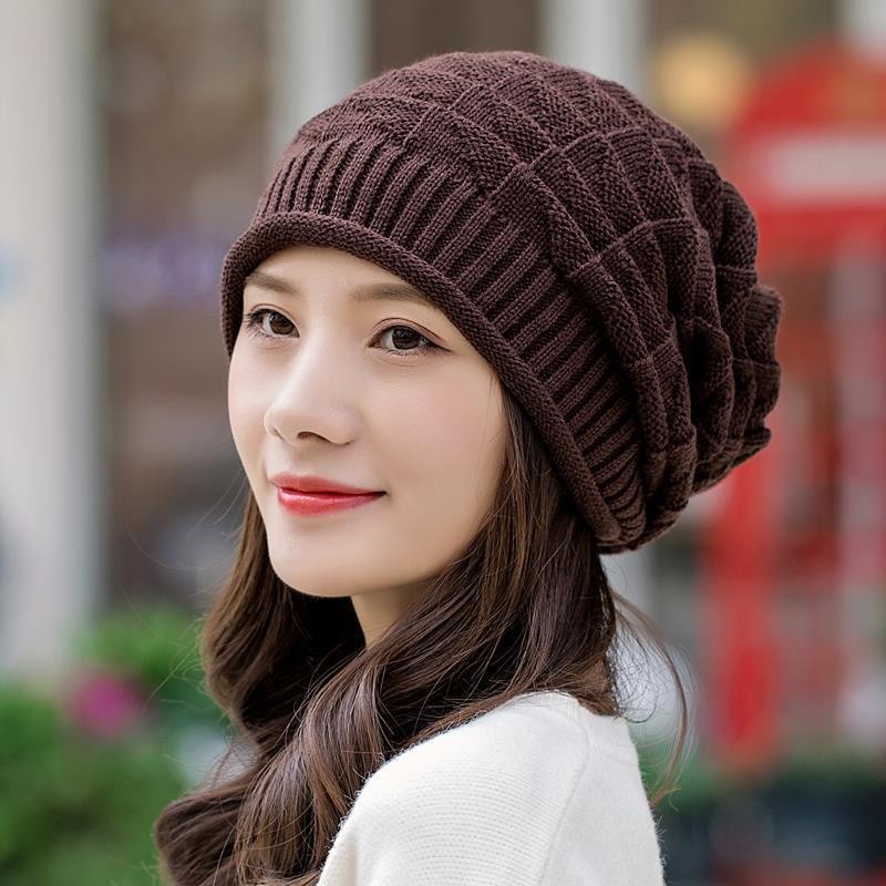 Durable Must @le pile cap hat knitting head joker earmuffs baotou cap街头褶皱堆堆帽毛线帽韩版单层针织... - Image 5