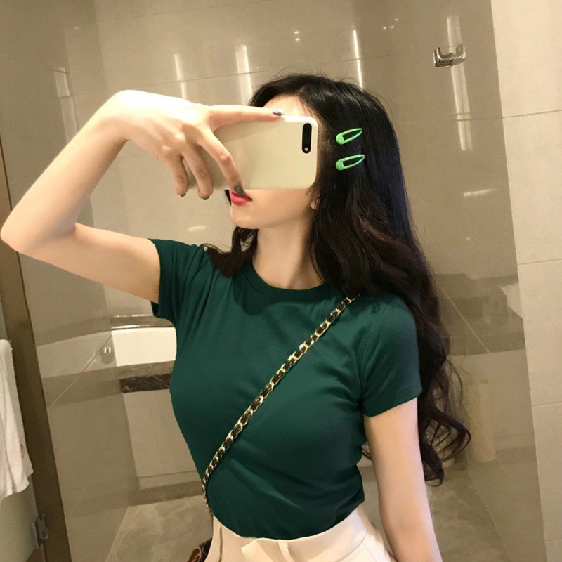 Quality Have Fashion Women's Cute Mock Neck Short Sleeve T Shirts Lettuce Trim Juniors Tee Tops - Image 5