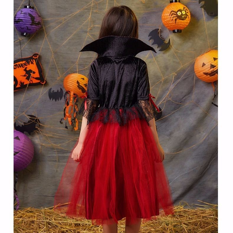 Premium Must Kids Halloween Costume Boy Girl Vampire Witch Performance Party Set Clothing Baju Budak Perempuan Dresse... - Image 2