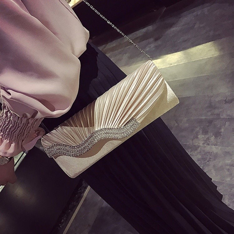 murah Daily New Style Fashion Woman Dinner Bag Korean Version Personality Folded Satin Clutch beg tangan wanita - Image 3