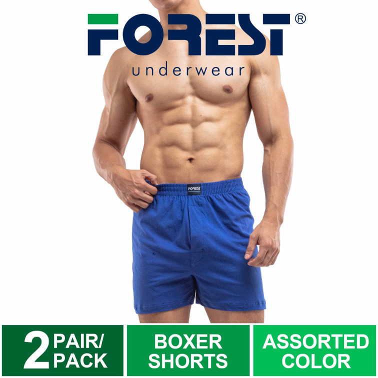Forest Seluar Dalam Lelaki | Forest Men Boxer Cotton Boxer Men Underwear - Assorted Colours (2 Pcs) FUD0037X