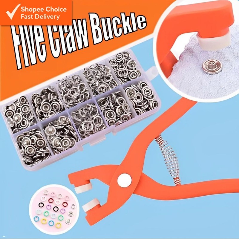 Five Claw Buckle Installation Tool Set - Snap Fastener Plier for Clothing Buttons