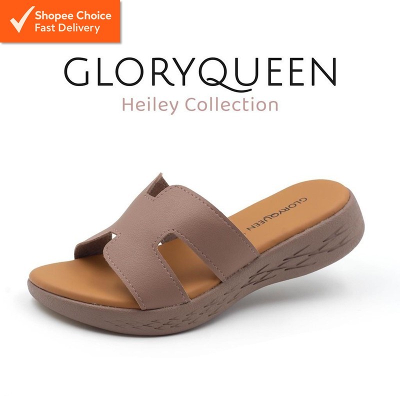 GloryQueen Heiley Collection Women Flat Sandals Lightweight Sandals Kasut Perempuan