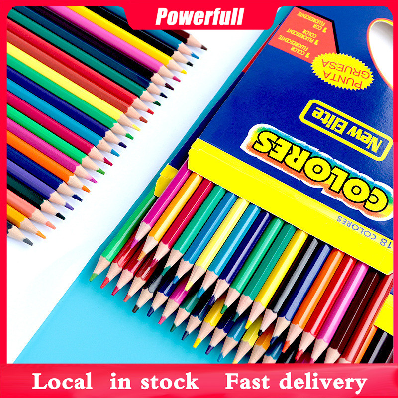 12/24/36/48 Pcs Kid Children Wood Color Colour Pencil Crayon Art Pencils Paper Box Drawing Colouring Ready Stock
