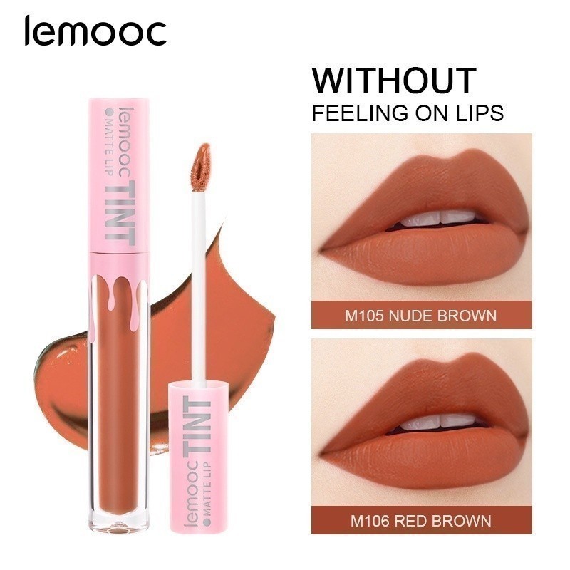 LEMOOC Matte Lip Tint Makeup Liquid Lipstick Waterproof 8 Colors Soft Long Lasting Lipstick