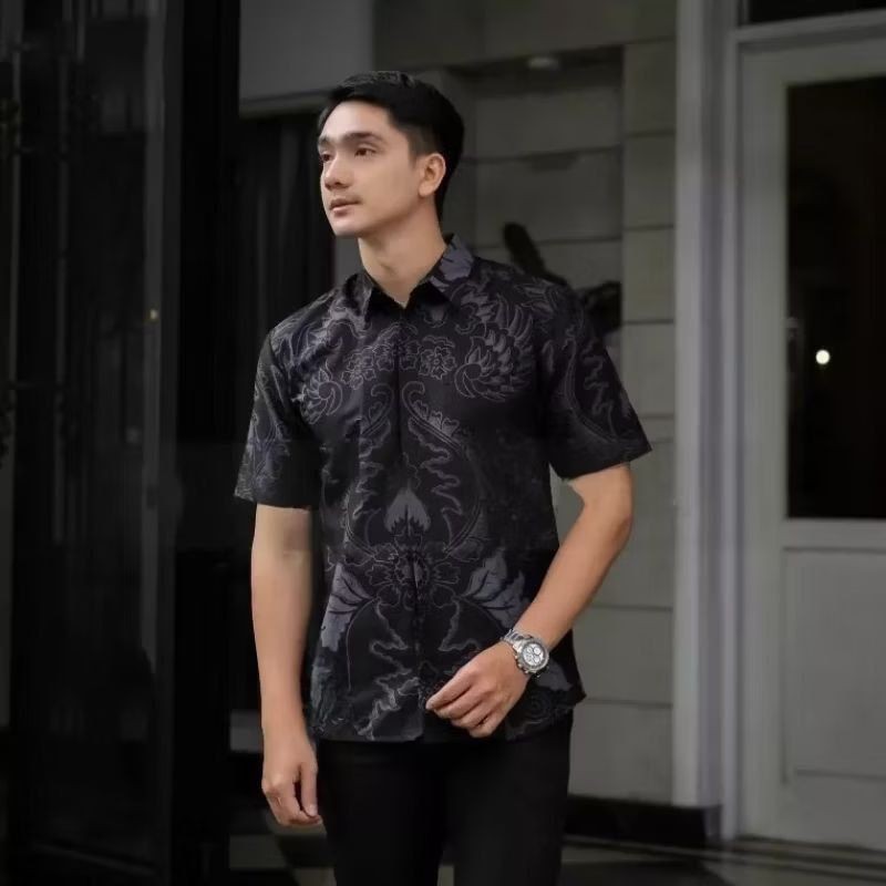 Durable Quality Batik Pria Lengan Pendek Baju Terbaru New Motif Pekalongan Seragam Exclusive Multi Purpose - Image 3