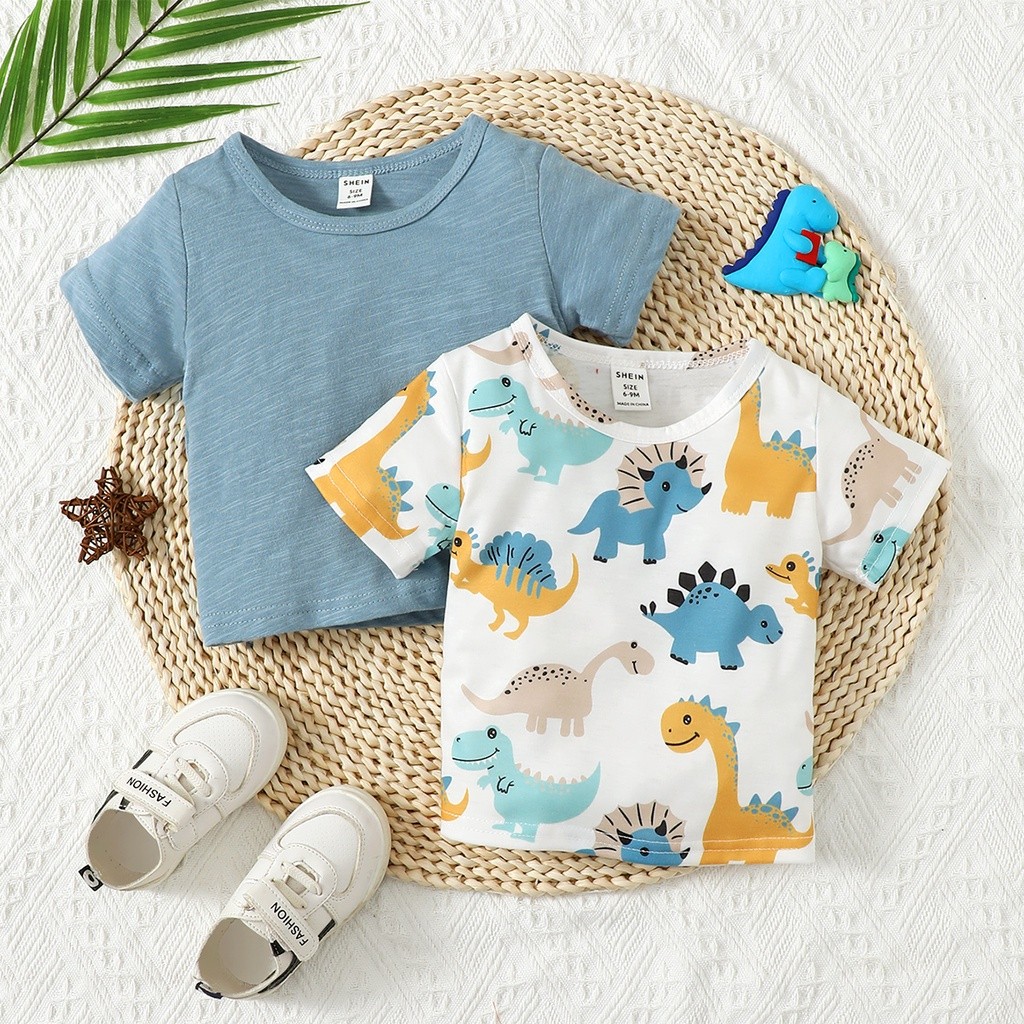 Premium Essential 2PCS Clothes Baby Boy 1-3 Years Fashion Cool Top Cute Animal Print T-shirt Summer Kids Casual Shirt... - Image 4