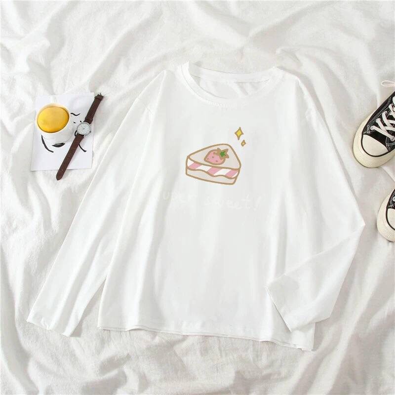 Durable Versatile [] baju t shirt perempuan lengan panjang viral murah women Single/suit musim gugur fesyen pelaja Es... - Image 5