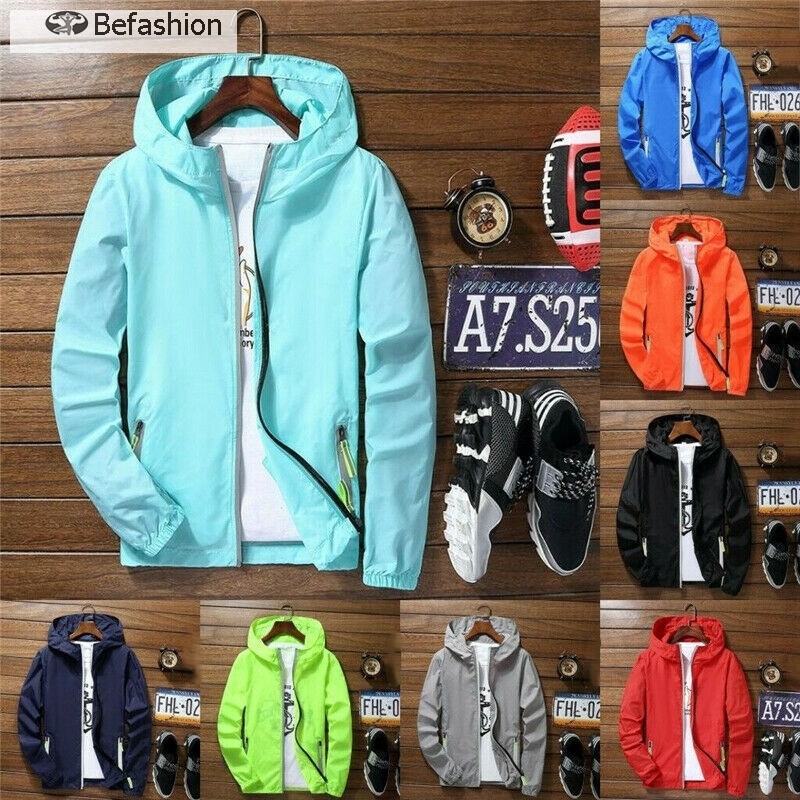Have Versatile Oversize Men Waterproof Wind Breaker Quick Drying Sport Outwear Zipper Hoodie Jacket Must Multi - Image 4