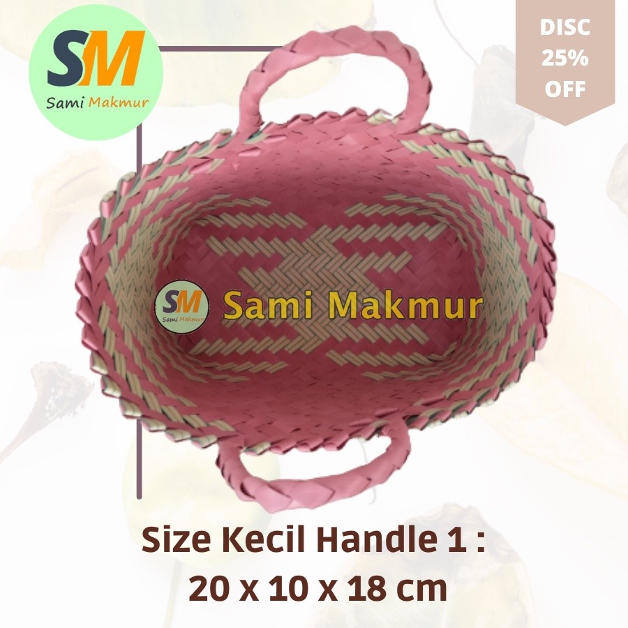 Small Striated Plastic Woven Bag HANDLE 1 Woven Bag Hampers Souvenir Shopping Market Parcel Eid Gifts Fit Bread Snack Bo