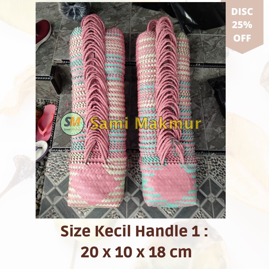 Accessory Daily Small Striated Plastic Woven Bag HANDLE 1 Hampers Souvenir Shopping Market Parcel Eid Gifts Fit Bread... - Image 4