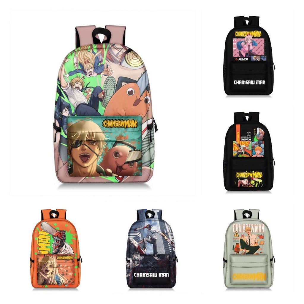 Portable Casual Chainsaw Man Backpack Student Schoolbag Large Capacity Denji Pochita Cartoon Anime Kids Boys Girls Tr... - Image 2