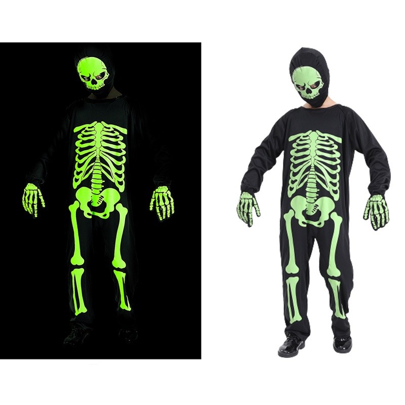 Reliable Have Toddler Kids Pajamas Boys Glow Dark Skeleton Jumpsuit Halloween Onesie Costume - Image 3