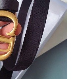 Must Durable Customer Real Shot ️ Gift belt Automatic pure copper letter buckle canvas women's dress Versatile Quality - Image 2