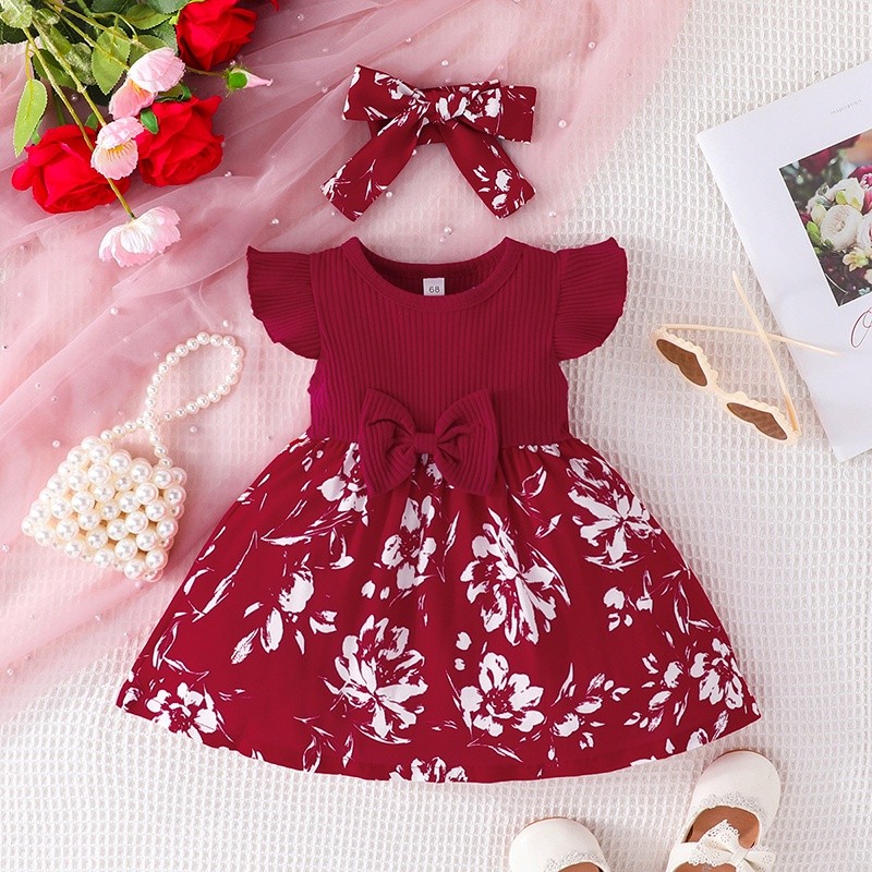 Quality Reliable Dress Baby Girl Newborn 3-24 Months Birthday Baju Raya Kurung Gaun Budak Perempuan Summer Butterfly ... - Image 2