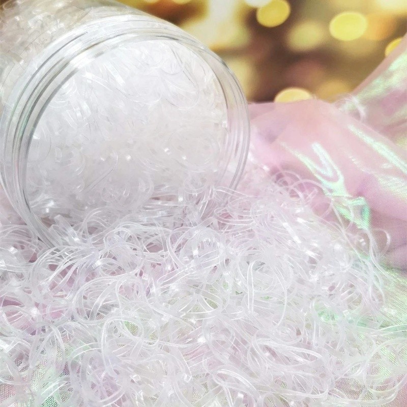 Portable Trendy Women Ponytail Holder Mini Hair Rubber Bands Box/Bag Elastic Transparent Rope - Image 2