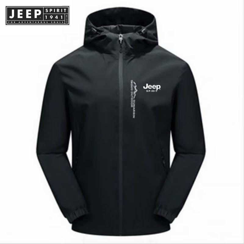 Durable Versatile JEEP SPIRIT 1941 ESTD Jacket Men's Hiking Autumn Outdoor Sports Waterproof Windbreaker Thin Section... - Image 5