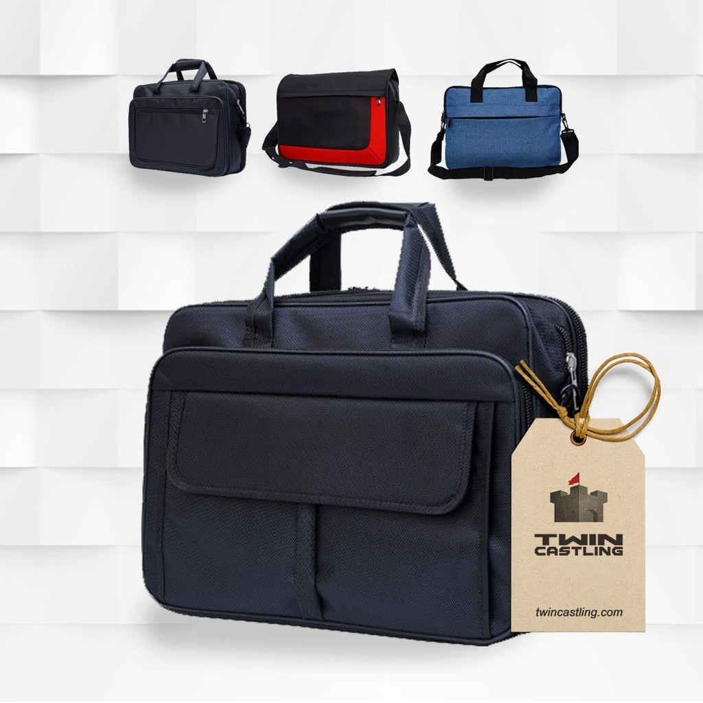 Trendy Daily Sling Document Briefcase Bag Office Embroidery Silang Dokumen Bimbit Beg Pejabat Sulam Twin Castling Sty...