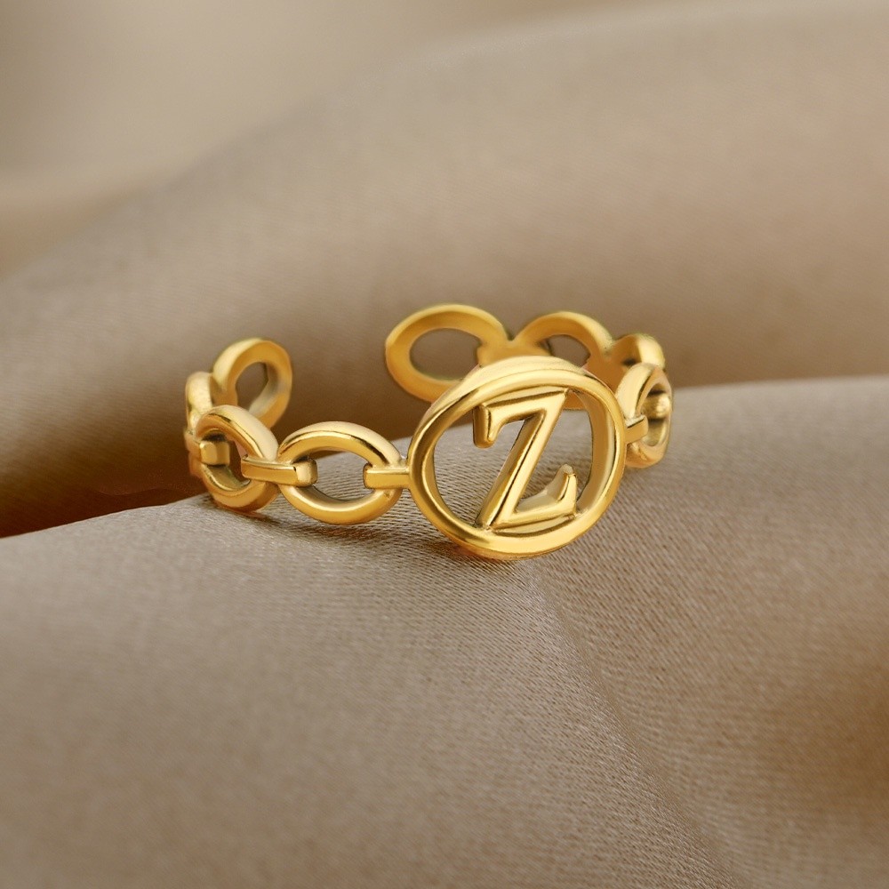 Essential Multi Vnox A-Z Initial Alphabet Knuckle Chain Rings - Image 5