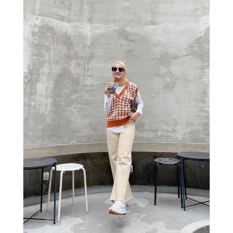 Reliable Quality Jennie VEST KNIT / HOUNDSTOOTH Knitting ROMPI Women KOREAN VINTAGE K Multi Purpose - Image 5