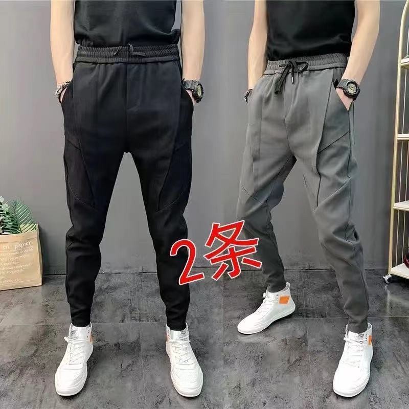 Multi Versatile 裤子男社会精神小伙束脚裤潮流哈伦九分小脚休闲裤男 Pants men's loose plus size ... - Image 5