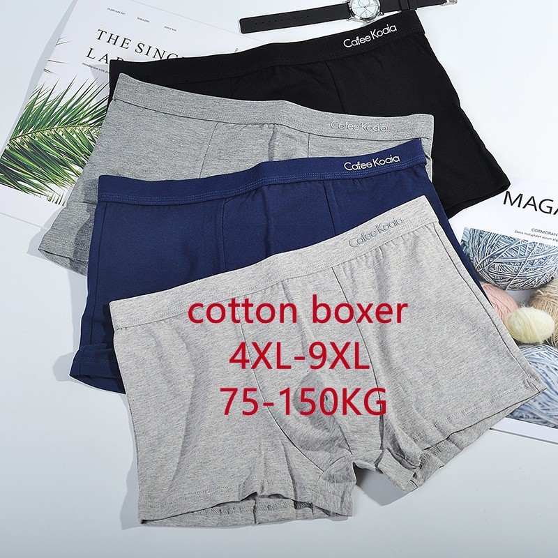 Quality Reliable 85-150KG 1-4 pack Plus Size Boxer men 100 cotton big shorts lelaki 4XL 5XL 7xL 9XL Have - Image 3