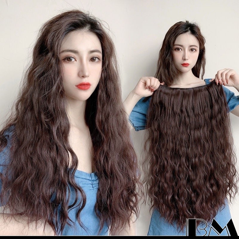 Purpose Reliable Long Curly Hair U-shaped Big Wave Fluffy Corn Perm One Piece Invisible Wool Roll Wig Women Essential - Image 2