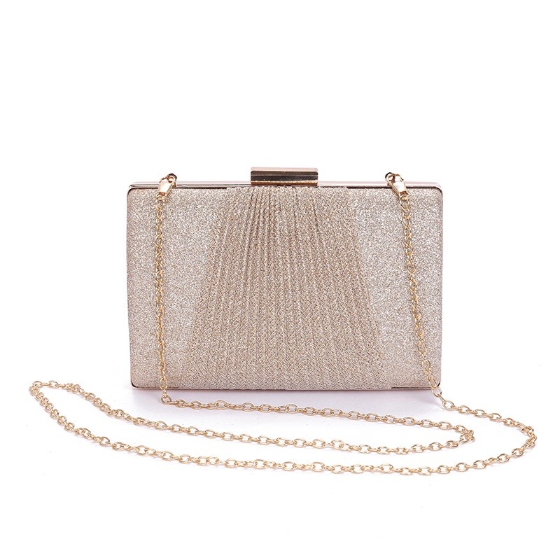 Portable Fashion New Style Shiny Fold Dinner Bag Large Capacity Handbag Shoulder Diagonal Wedding Dress KTV - Image 5