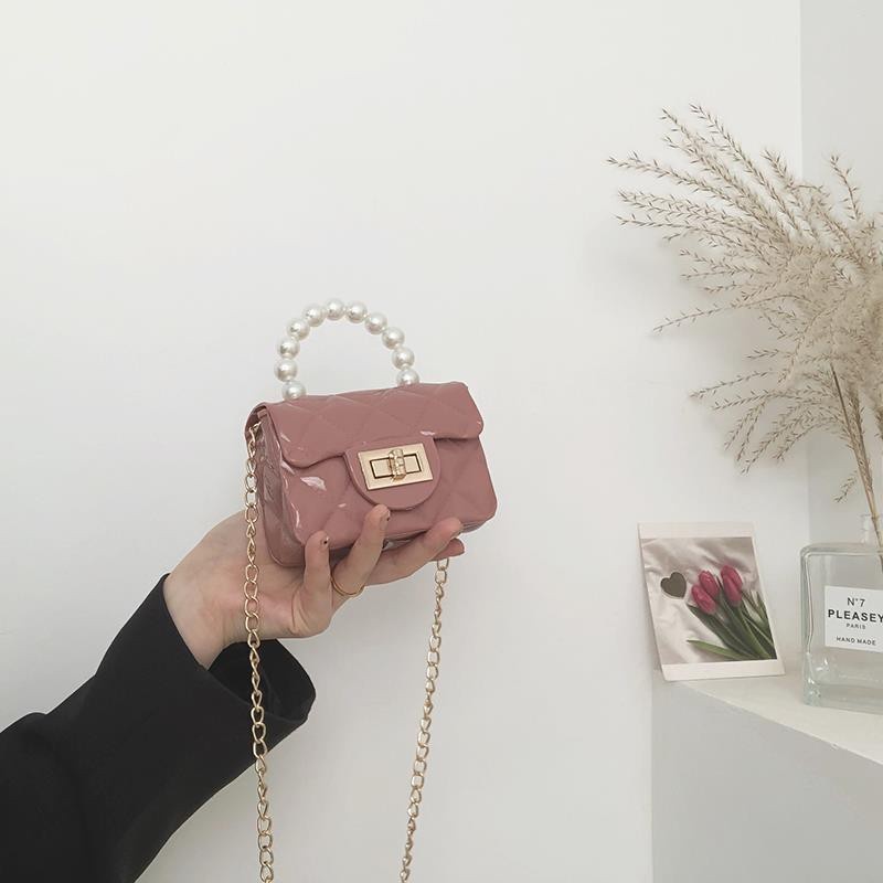 Accessory Chic mini small bag female 2021 new trendy fashion summer pearl chain square all-match jelly one-shoulder - Image 5