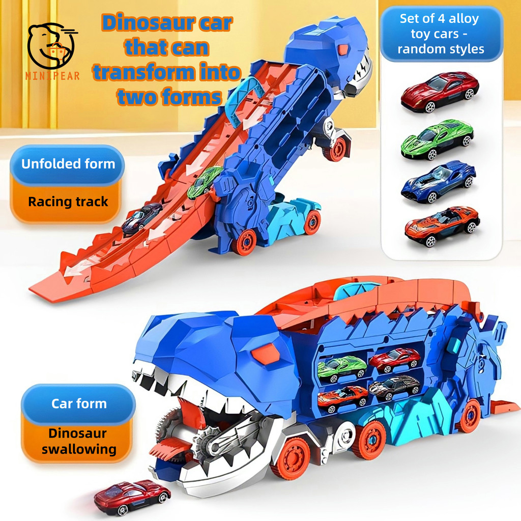 Dinosaur Toy Cars with Free 4Pcs Alloy DieCast Car Educational Toy Dinosaur Truck
