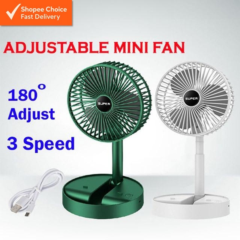 Adjustable Mini Fan–Portable USB Rechargeable Desk Fan for Home, Office & Travel Use | 3-Speed Cooling Kipas Sejuk可调节小风扇