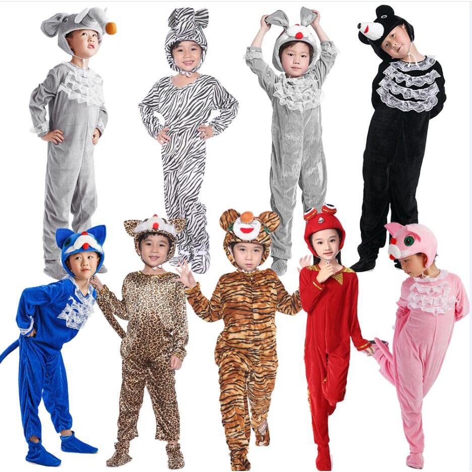Multi Versatile Ready Stock Kids Animal Costume Zoo Cosplay Cartoon Jumpsuit Onesie Hoodid Panda Zebra Elephant Frog ... - Image 5