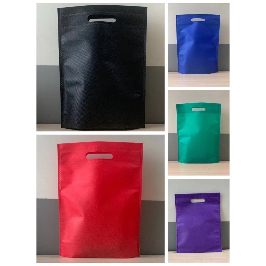 Fashion Chic Attrees 50-Pcs Flat Eco Bag 10 Colors 4 Sizes Non-woven Shopping Handbag D Cut Pouch Plain Storage - Image 4