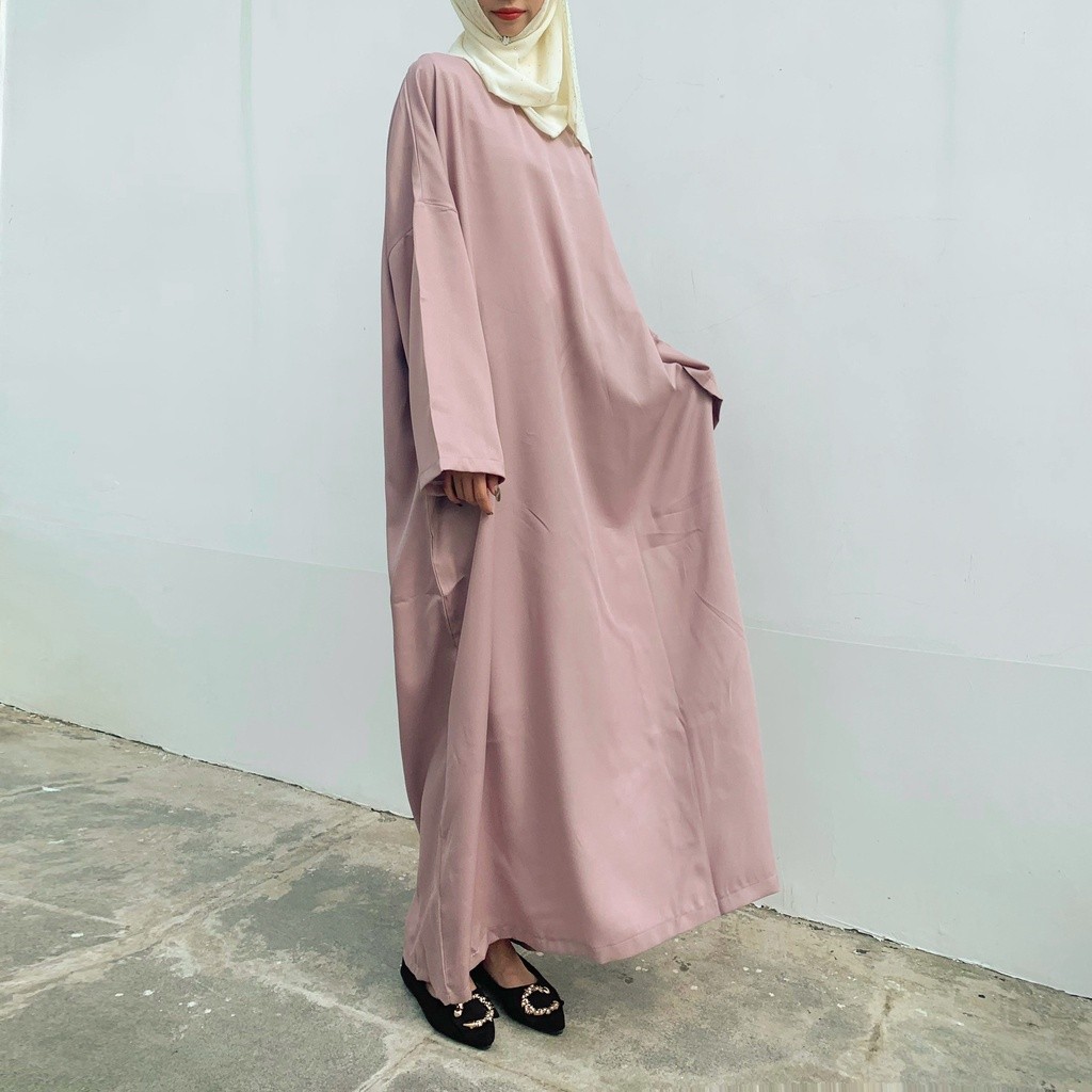 Durable Reliable PERTY Women Fashion Abaya Muslim Dress Plain Jubah Long Sleeve Elegant loose Dresses Essential - Image 4