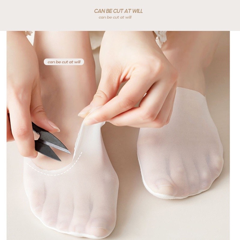 Reliable Quality Invisible Ice Silk Socks Women Non-slip Seamless Boat /Lady Low-Cut Plain Breathable Skin Sarung K Must - Image 3