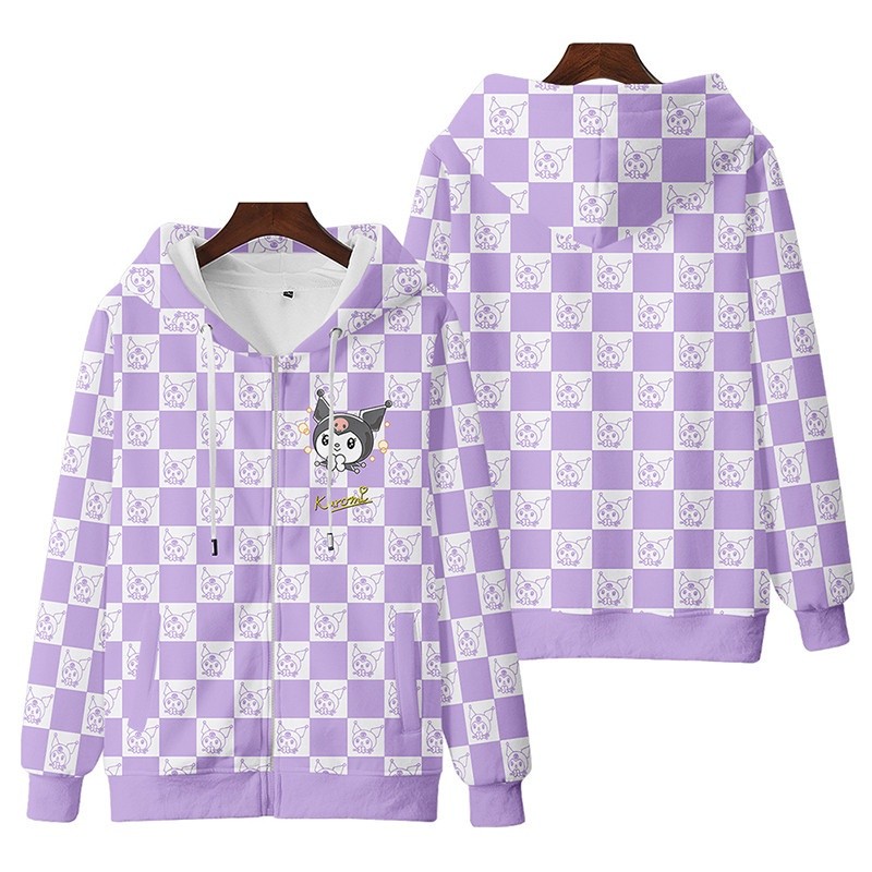 Reliable Durable 2023 New Children's Anime My Melody Kuromi Zipper Hoodie Japanese Boy Girl Cute Sweet Loose 3D Print... - Image 4