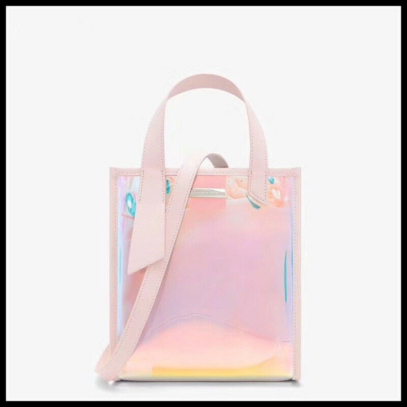 Chic Portable Smooth Jelly Candy Holographic PU Leather Fabric Rainbow Sewing Bag Clothing Material DIY Thickness 0.9... - Image 4