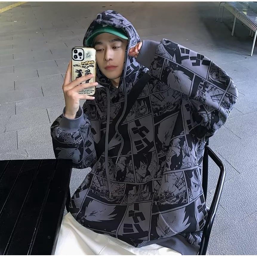 Have Reliable 2 Color Hoodie【M-8XL】Japanese Anime One Piece Full Print pattern hoodie oversize Mens Korean trend ... - Image 2