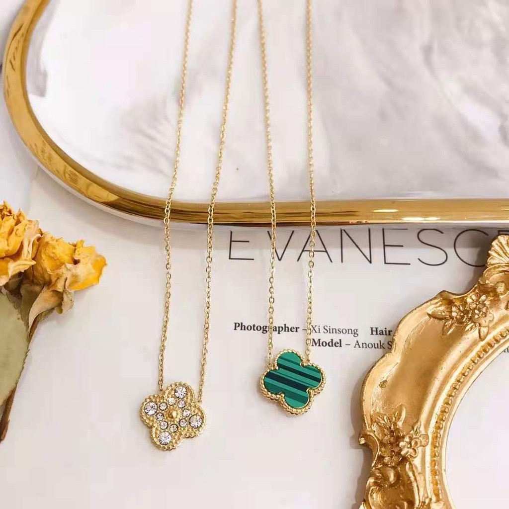 Reliable Purpose Four Leaf Clover Necklace Women Fashion Temperament Luxurious Stainless Steel Gold Accessories Female - Image 3