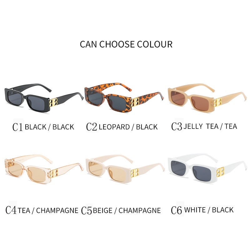 Reliable Multi New Women Sunglasses Vintage Square Designer B Logo Female Eyeglass Small Rectangle Glasses UV400 Must... - Image 5