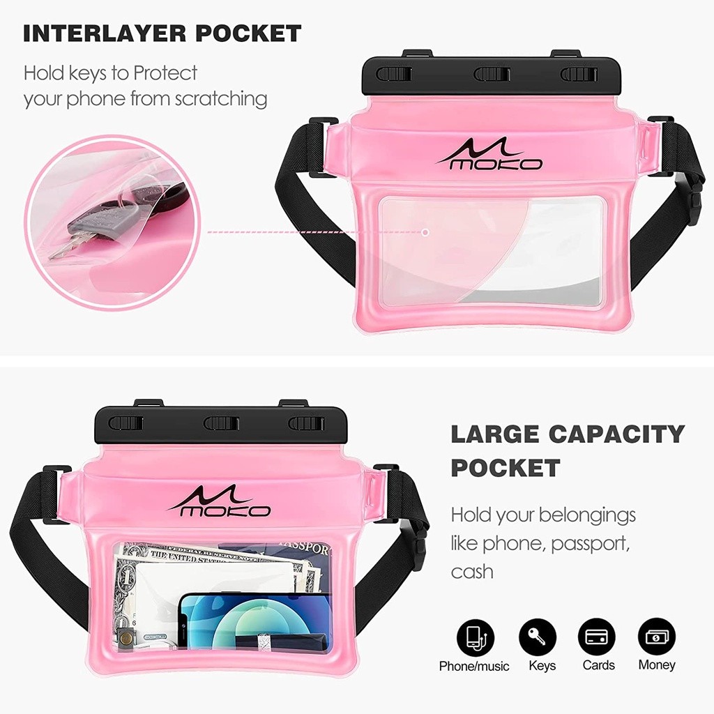Daily Travel MoKo Waterproof Phone Pouch Fanny Pack Floating Dry Bag Swimming Kayaking Snorkeling Compatible iPhone 1... - Image 3