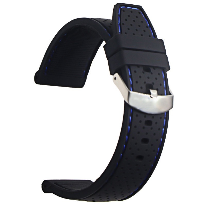 Portable Outdoor Breathable Soft Silicone Strap Rubber Bracelet Accessory Waterproof 18MM20MM22mm24MM Universal Men's... - Image 2