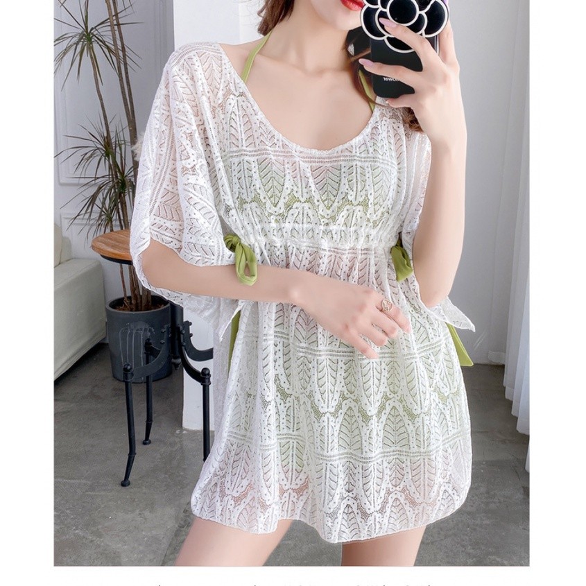 Quality Reliable Fashion Lady Three-Piece Swimsuit Split Chest Gathered Bikini L Sunscreen Blouse Hot Spring Tankini ... - Image 4