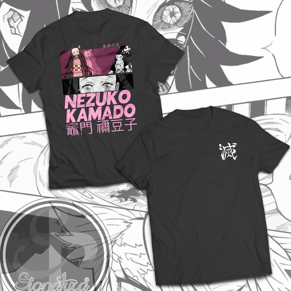 Mashoo  Signatura Tees Anime Shirt Demon Slayer:Kimetsu no Yaiba | Nezuko Kamado Shirt Design cotton tshirt for men and 