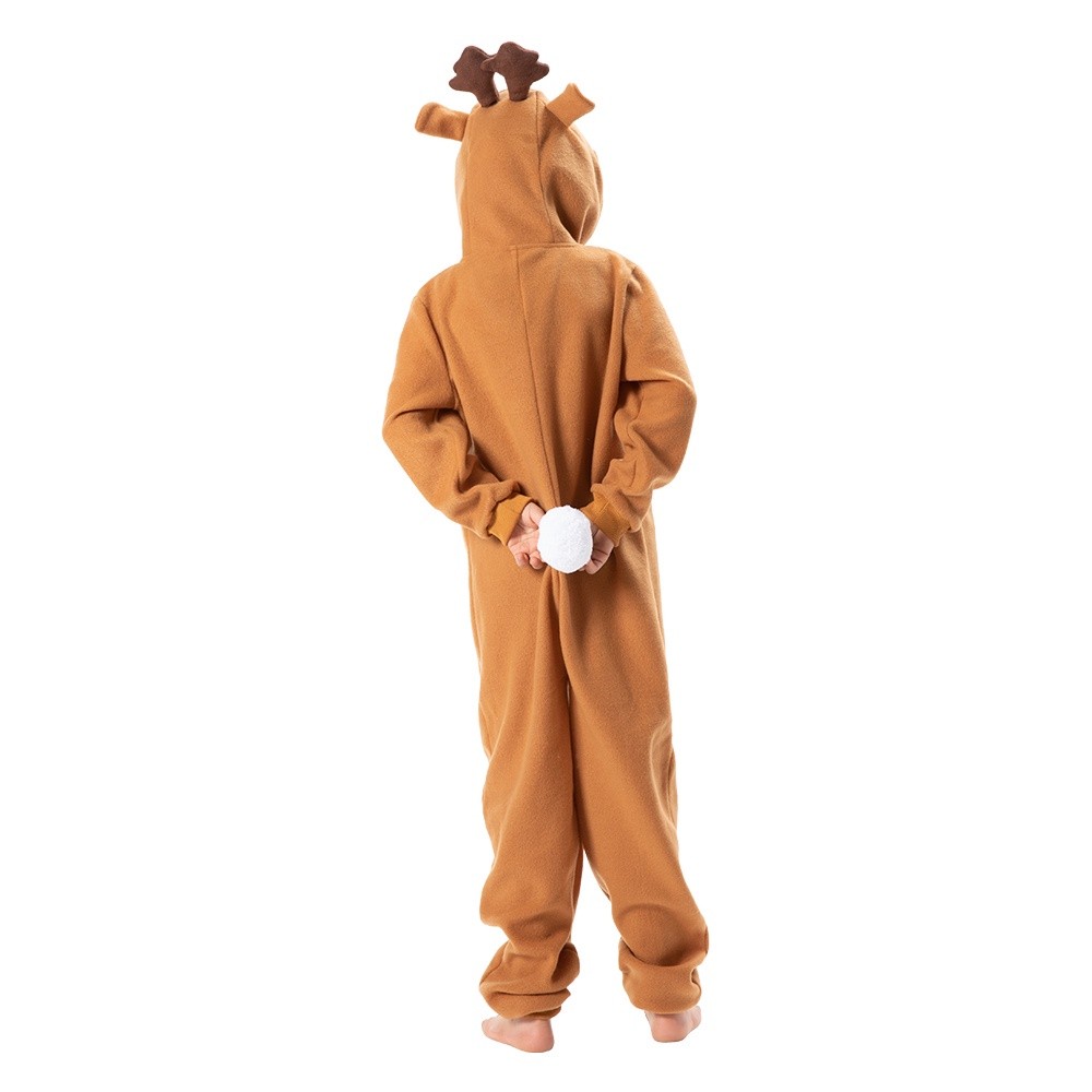 Multi Must Ready StockKids Lovely Reindeer Christmas Costume Girls&Boys Winter Xmas Elk Cosplay One-piece Pajamas Sui... - Image 4